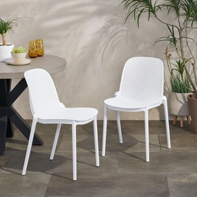 Outdoor Modern Stacking Dining Chair (Set of 2) - NH342213 chandelier, pendant light