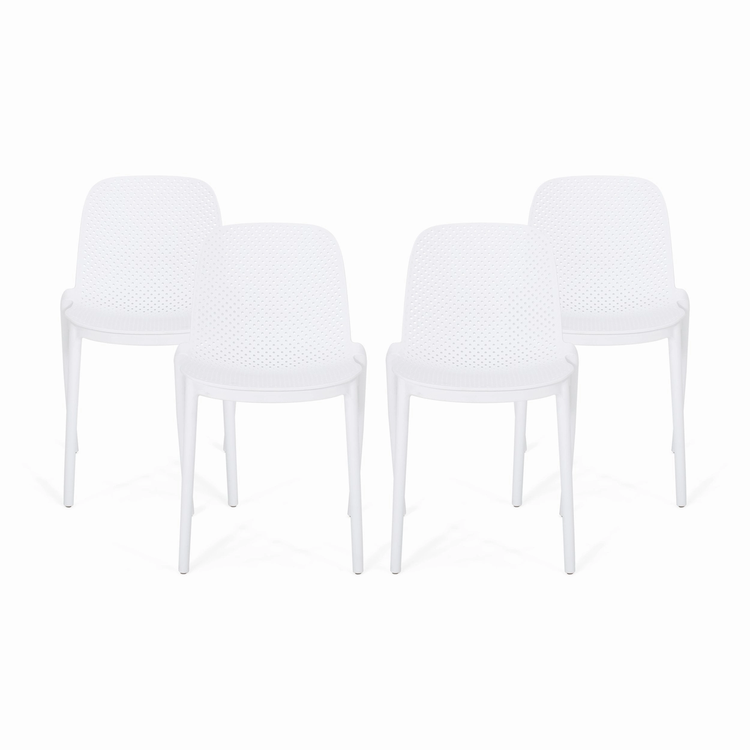 Outdoor Modern Stacking Dining Chair (Set of 4) - NH542213