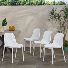Outdoor Modern Stacking Dining Chair (Set of 4) - NH542213 chandelier, pendant light