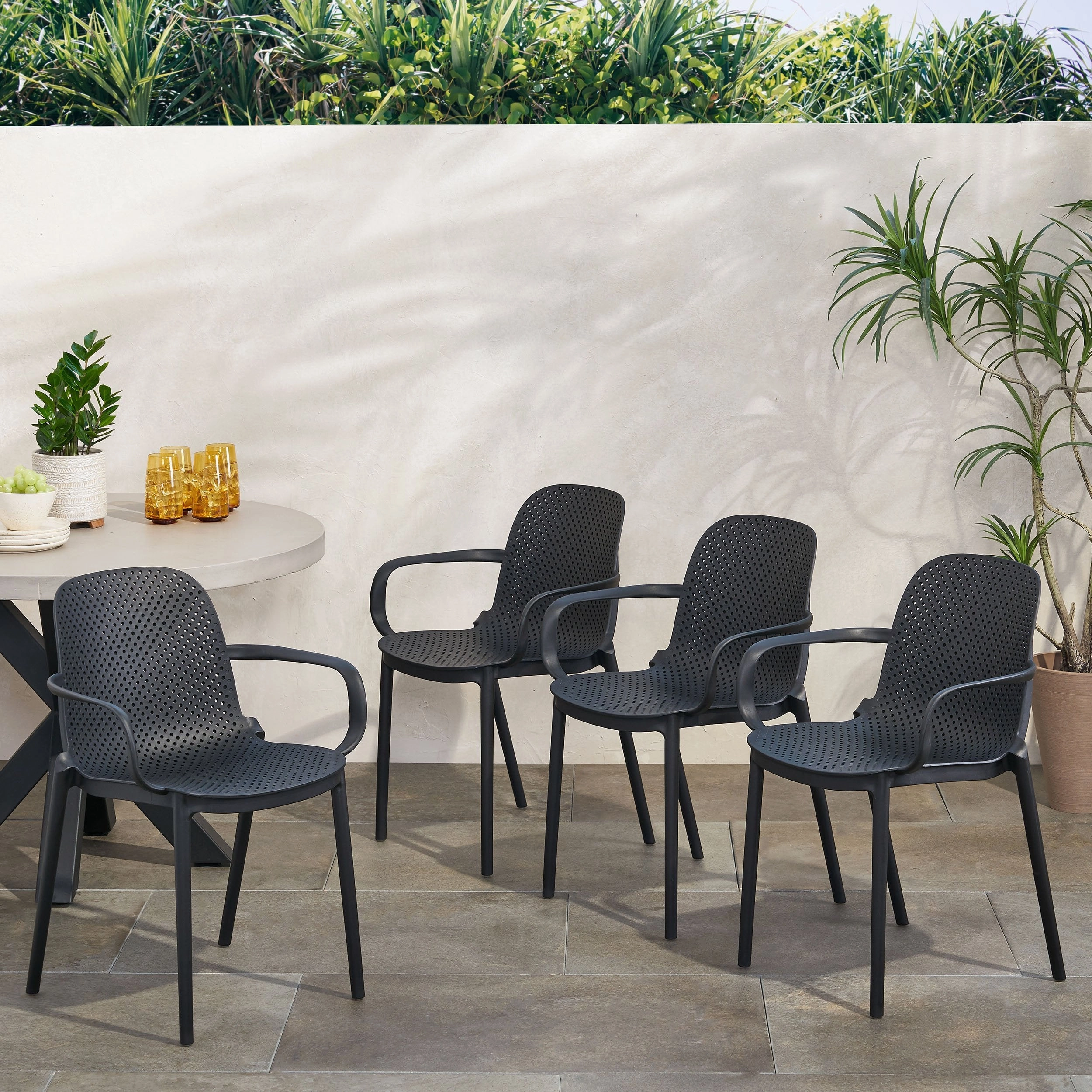 Outdoor Modern Stacking Dining Chairs - NH133213