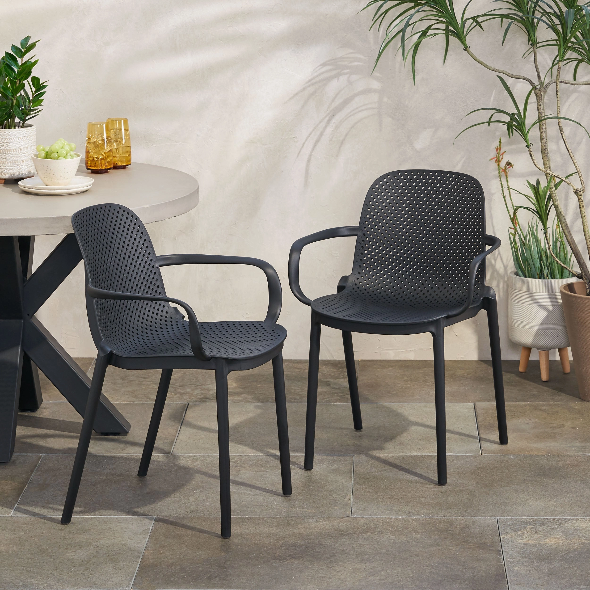 Outdoor Modern Stacking Dining Chairs - NH133213