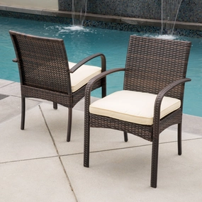 Outdoor Multibrown PE Wicker Dining Chairs (Set of 2) - NH066592 chandelier, pendant light