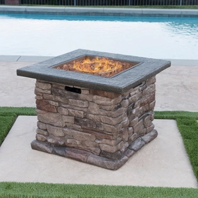 Outdoor Natural Stone Finished Propane Fire Pit -- 40,000 BTU - NH936303 floor chair, tatami chair