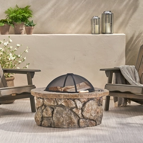 Outdoor Natural Stone Fire Pit - NH264692 floor chair, tatami chair