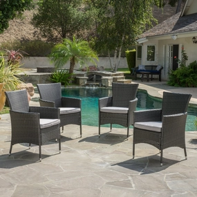 Outdoor PE Wicker Dining Chairs w/ Cushions - NH511692 chandelier, pendant light