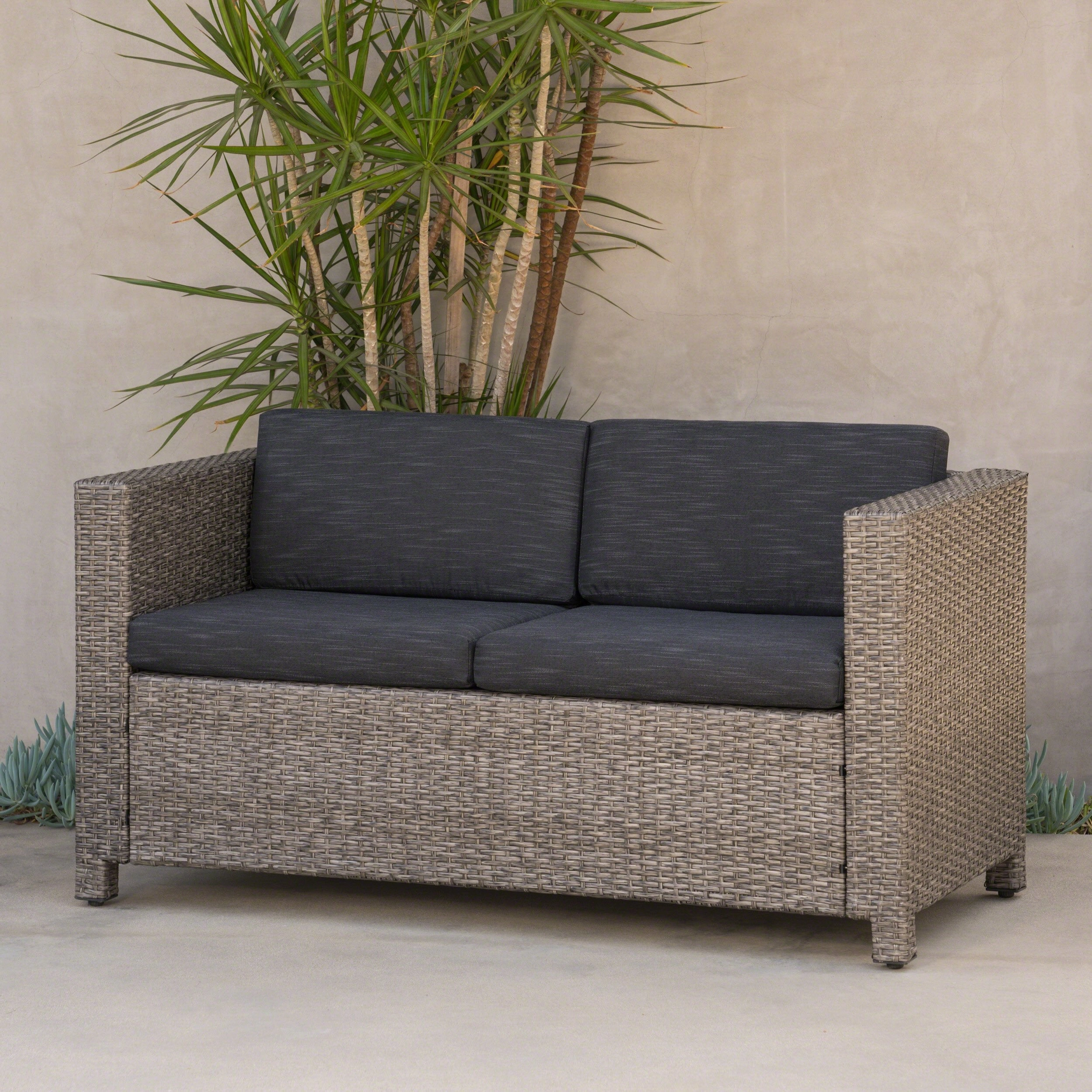 Outdoor PE Wicker Love Seat - NH433403 stair tread rug, stair mat