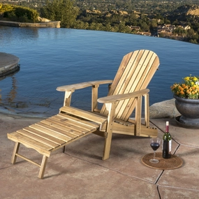 Outdoor Reclining Wood Adirondack Chair with Footrest - NH456692 chandelier, pendant light