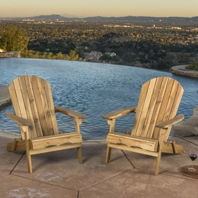 Outdoor Reclining Wood Adirondack Chair with Footrest (Set of 2) - NH507692 chandelier, pendant light