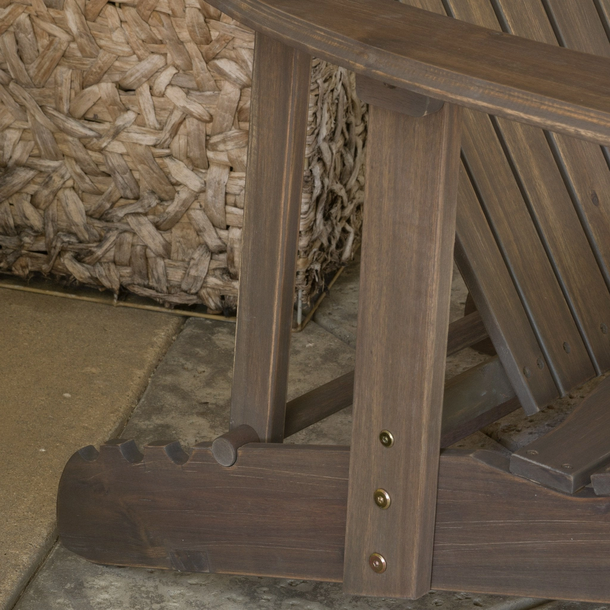Outdoor Reclining Wood Adirondack Chair with Footrestst - NH256692