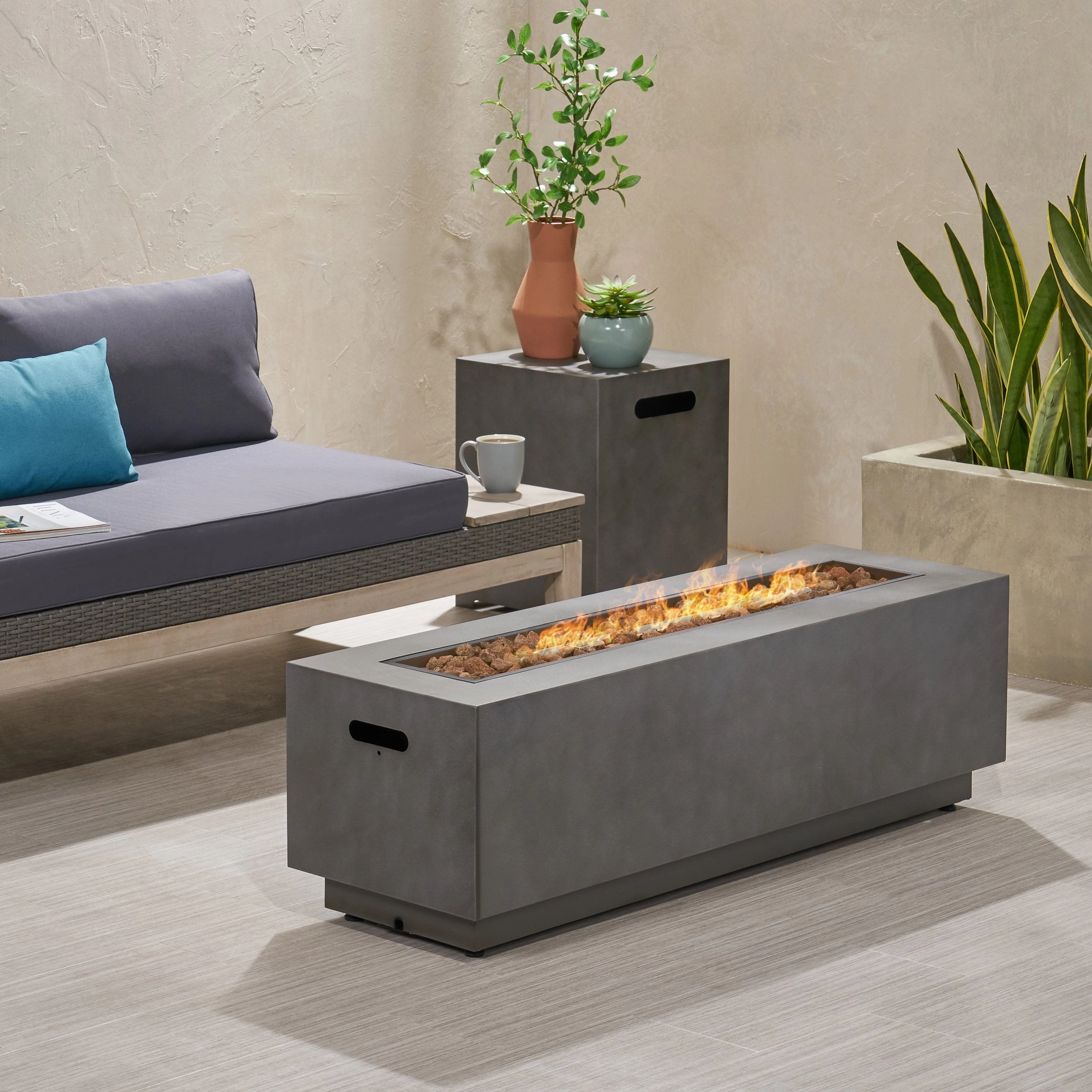 Outdoor Rectangular Fire Pit with Tank Holder - NH071113