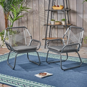 Outdoor Rope and Steel Club Chairs (Set of 2) - NH175503 chandelier, pendant light
