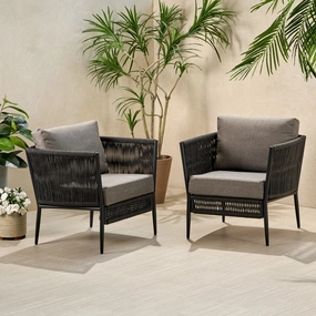 Outdoor Rope Club Chair with Cushions (Set of 2) - NH973013 chandelier, pendant light