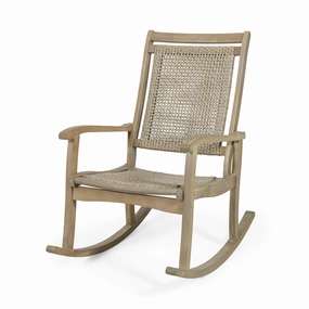 Outdoor Rustic Wicker Rocking Chair - NH431313 chandelier, pendant light