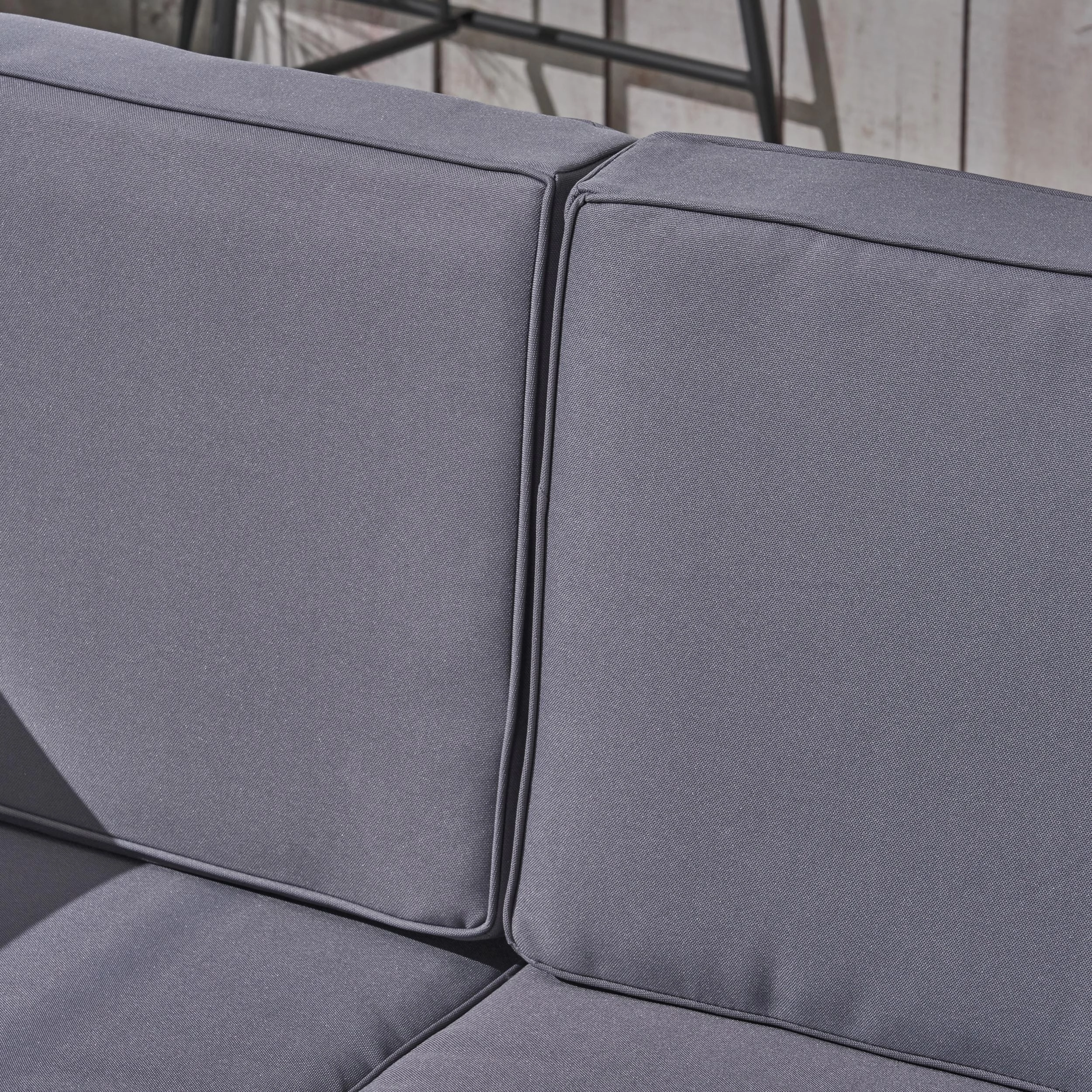 Outdoor Sectional Sofa Set with Coffee Table - 4-Piece 3-Seater - Acacia Wood - Outdoor Cushions - NH550703