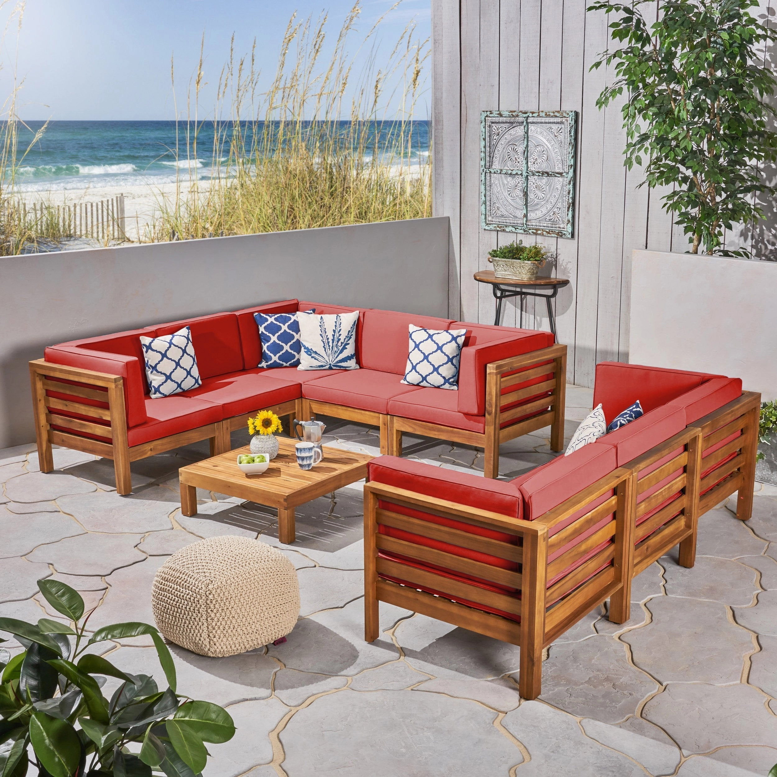 Outdoor Sectional Sofa Set with Coffee Table - NH380703
