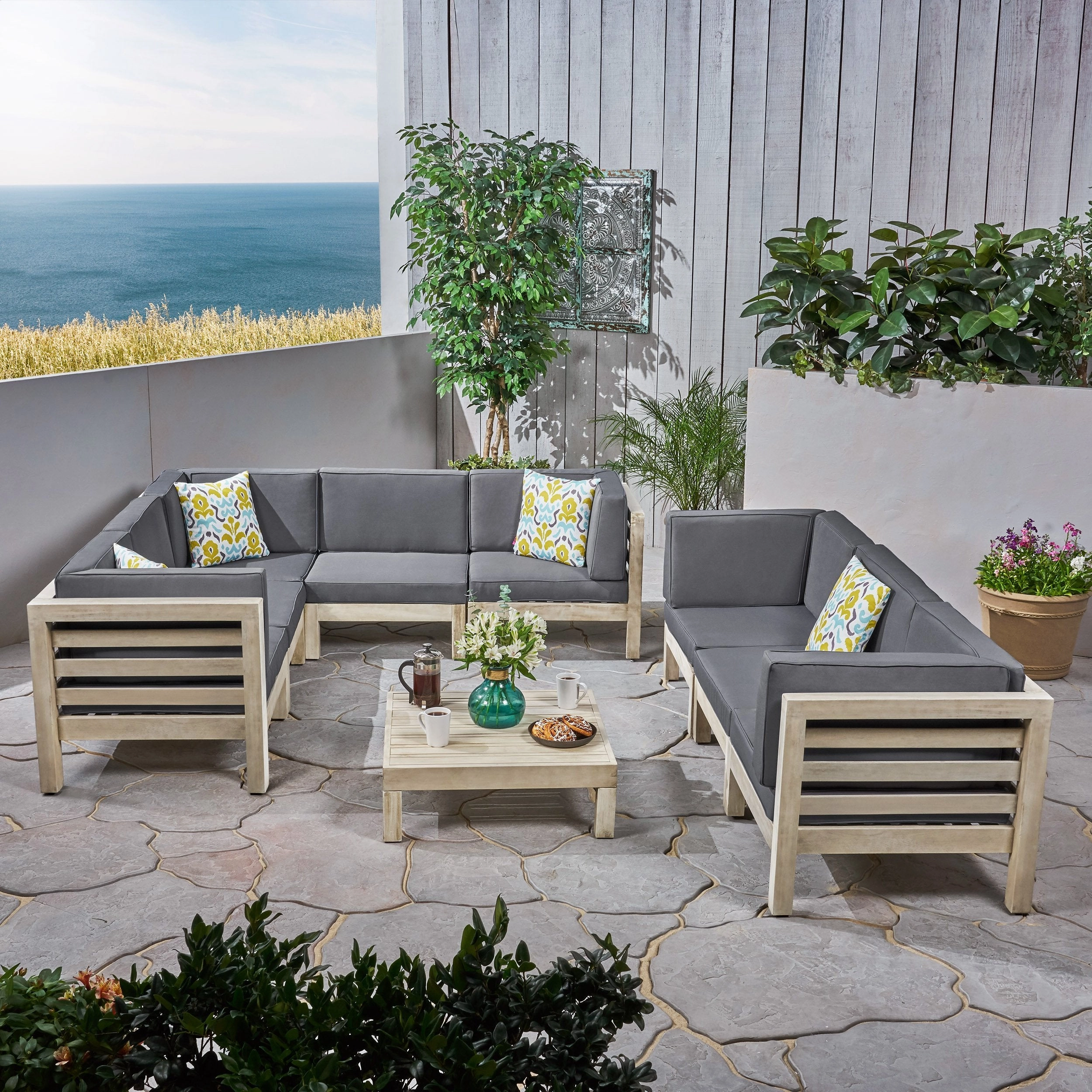 Outdoor Sectional Sofa Set with Coffee Table - NH380703