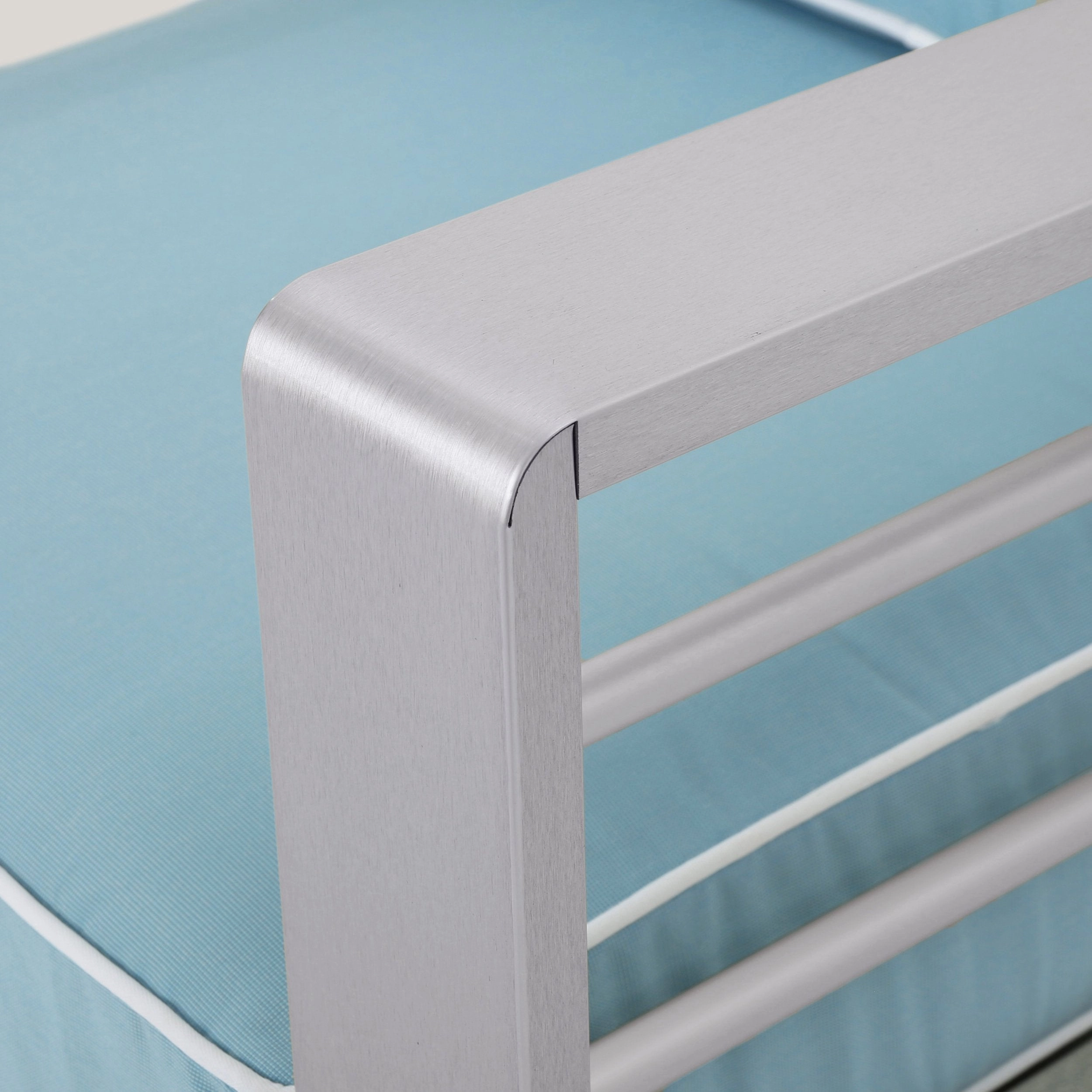 Outdoor Silver Aluminum Frame Light Teal Cushion Club Chairs - NH632303