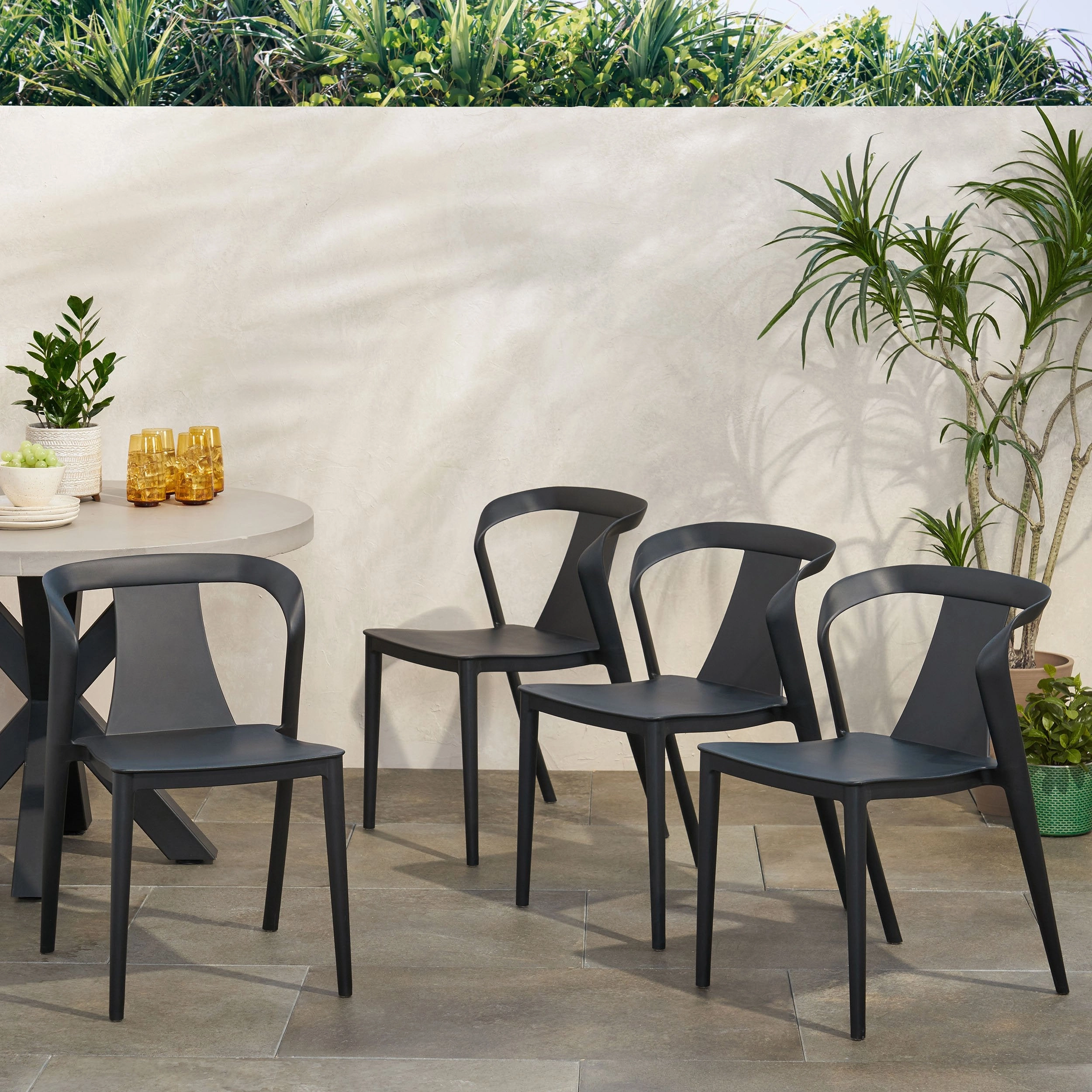 Outdoor Stacking Dining Chair (Set of 4) - NH271213 chandelier, pendant light