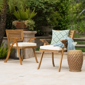 Outdoor Teak Finish Acacia Wood Arm Chair (Set of 2) - NH154992 chandelier, pendant light
