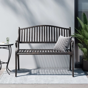 Outdoor Traditional Cast Aluminum Bench - NH101313 stair tread rug, stair mat