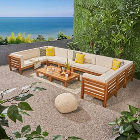 Outdoor U-Shaped Sectional Sofa Set with Coffee Tables - NH111703 serving bowl, serving dish