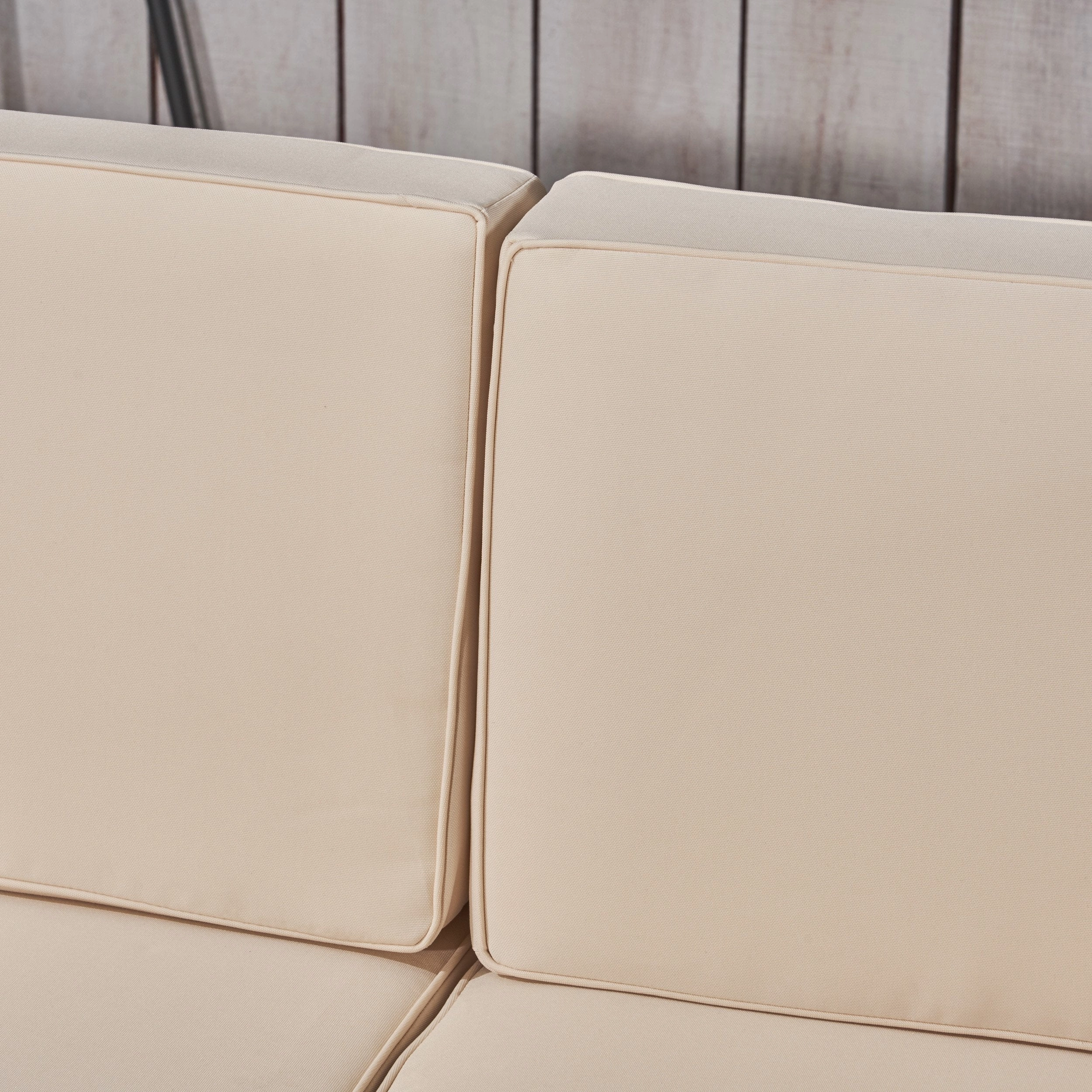 Outdoor V-Shaped Sectional Sofa Set - 5-Seater - Acacia Wood - Outdoor Cushions - NH260703