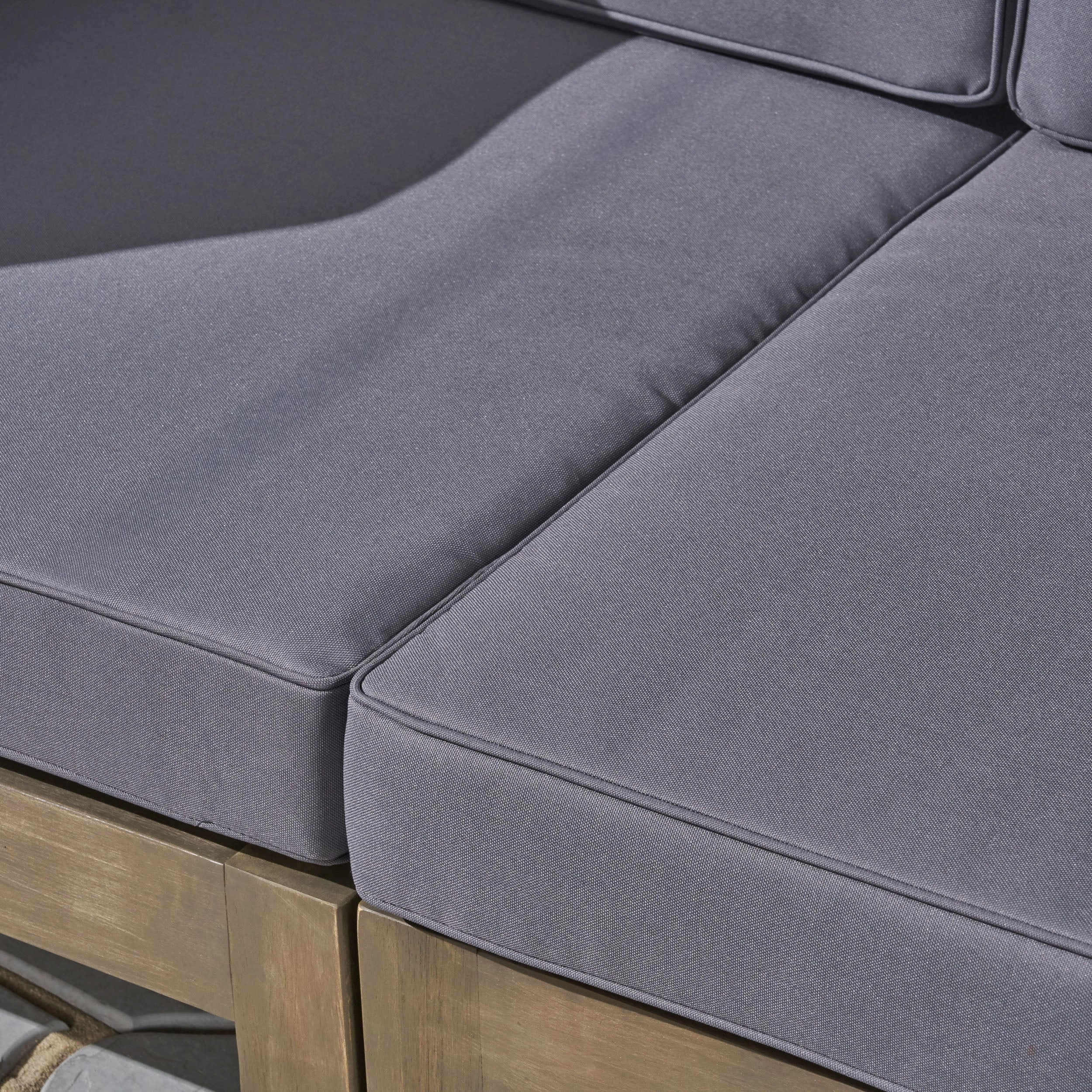 Outdoor V-Shaped Sectional Sofa Set - 5-Seater - Acacia Wood - Outdoor Cushions - NH460703