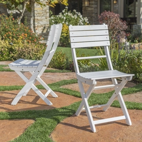 Outdoor White Finish Acacia Wood Foldable Dining Chairs - NH618992 chandelier, pendant light