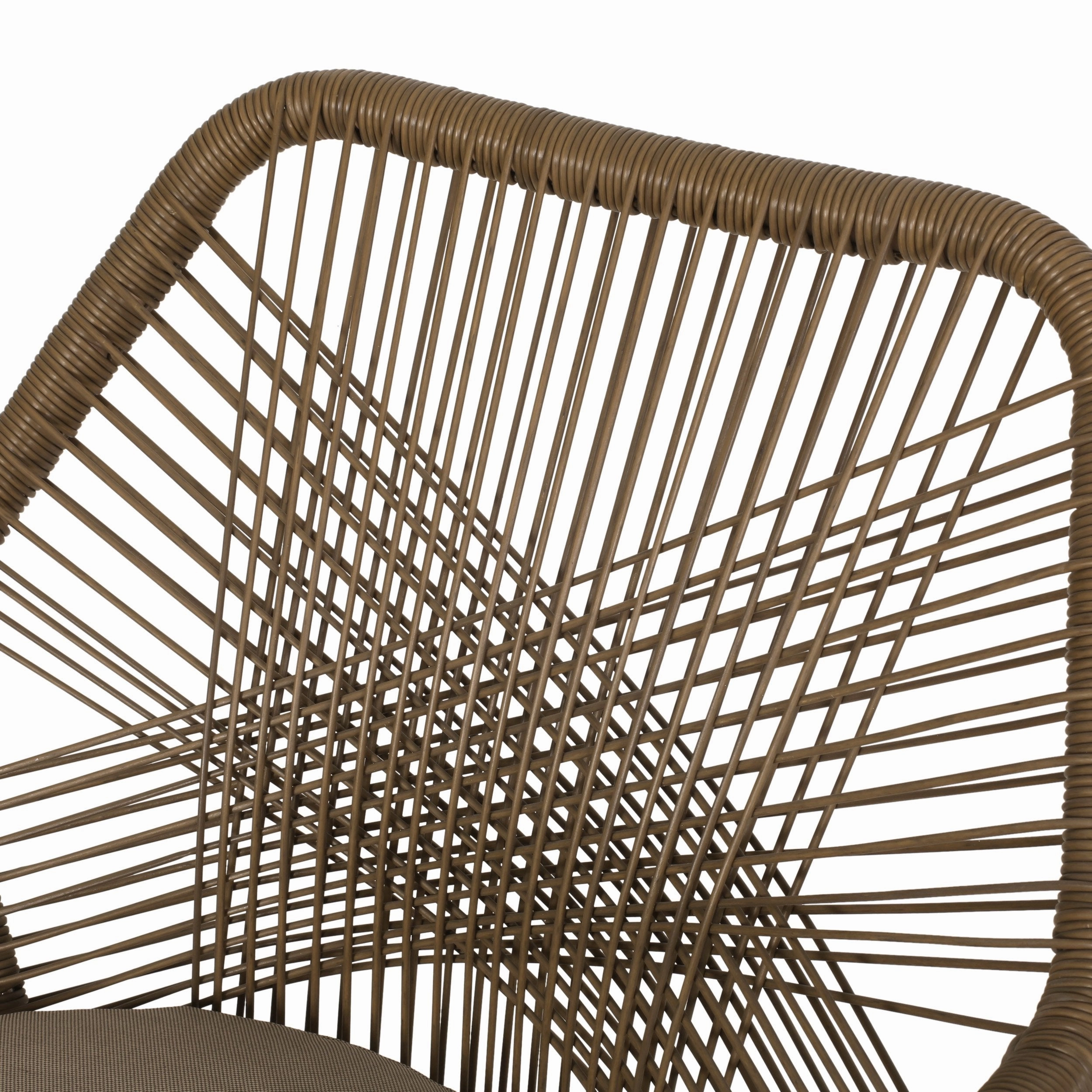 Outdoor Wicker 2 Seater Chat Set, Light Brown and Beige - NH100513