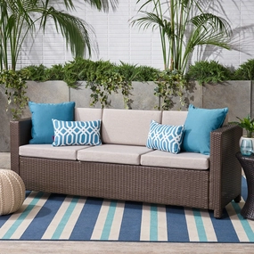 Outdoor Wicker 3 Seater Sofa - NH697403 stair tread rug, stair mat