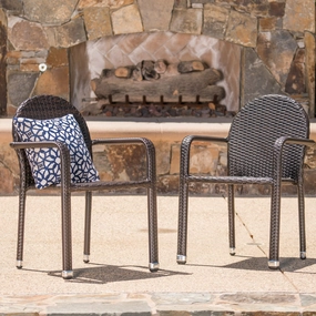 Outdoor Wicker Armed Aluminum Framed Stack Chairs (Set of 2) - NH142103 chandelier, pendant light