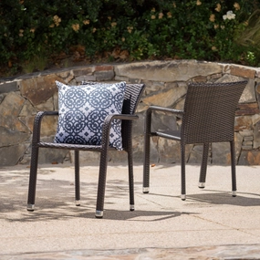 Outdoor Wicker Armed Aluminum Framed Stack Chairs (Set of 2) - NH332103 chandelier, pendant light
