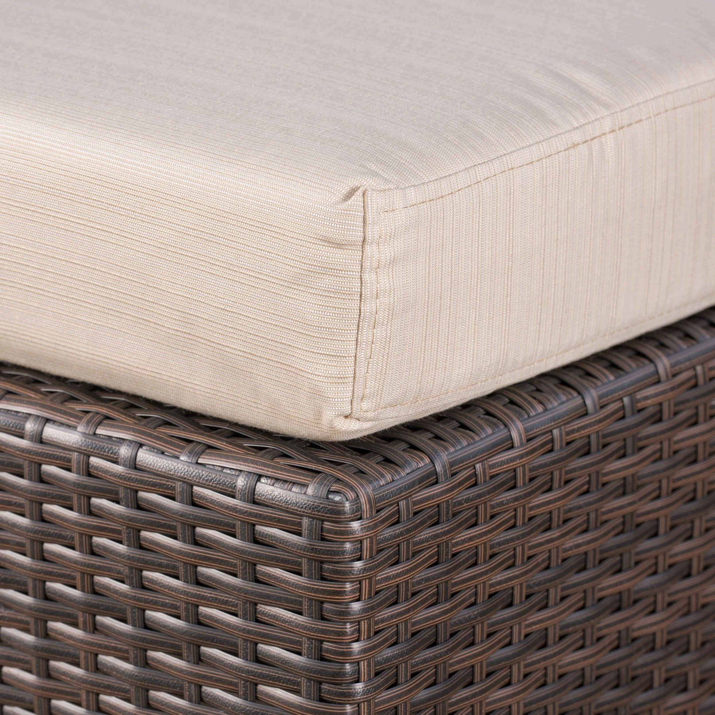 Outdoor Wicker Bench with Water Resistant Cushion - NH914303