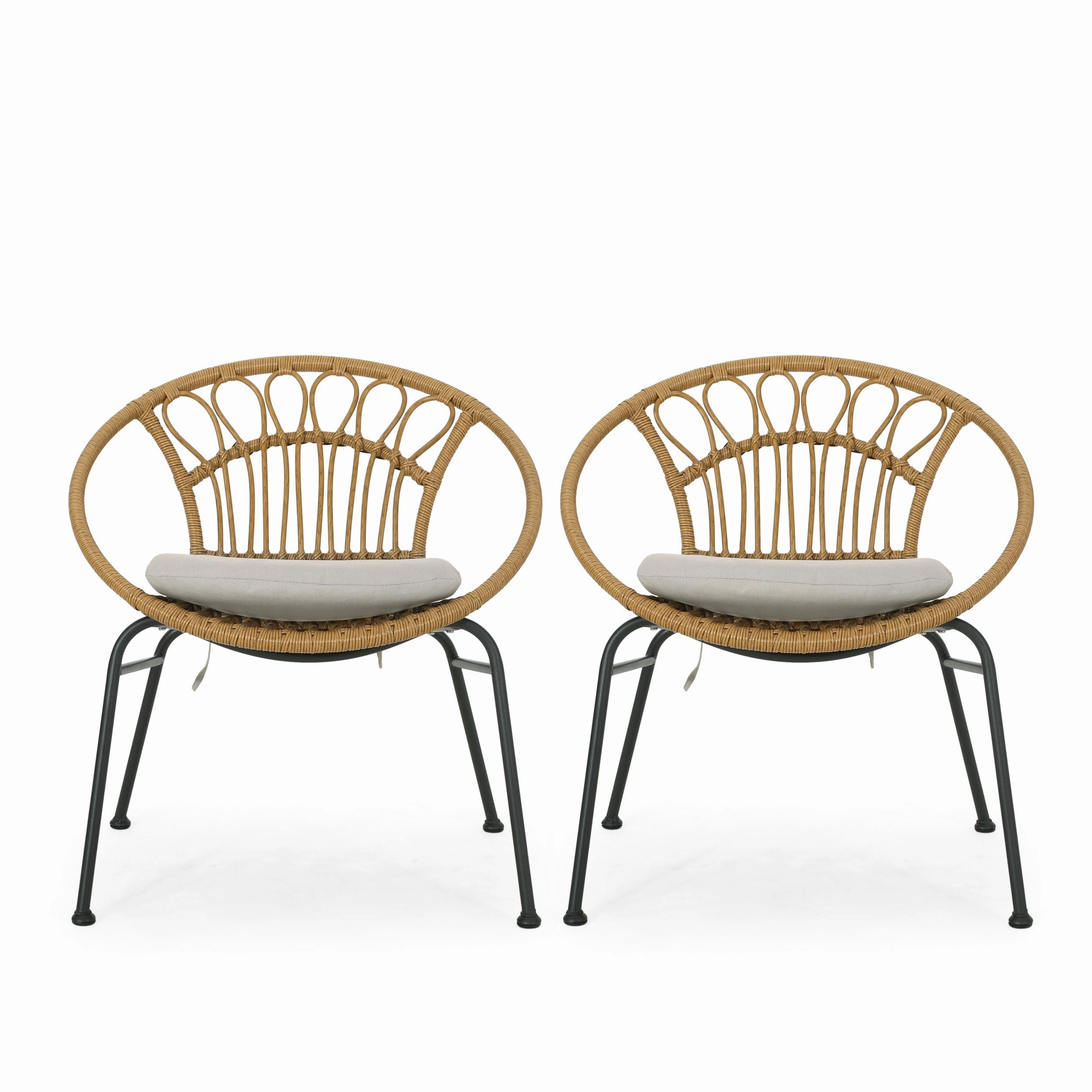 Outdoor Wicker Chair with Cushion (Set of 2) - NH596313 chandelier, pendant light