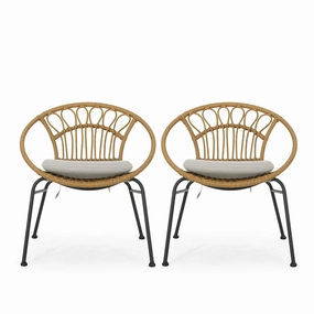 Outdoor Wicker Chair with Cushion (Set of 2) - NH596313 chandelier, pendant light