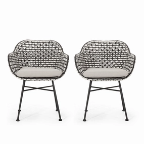 Outdoor Wicker Chair with Cushion (Set of 2) - NH996313 chandelier, pendant light