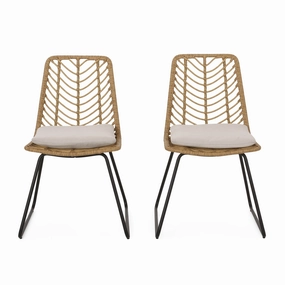 Outdoor Wicker Chairs with Cushion, Set of 2 - NH210413 chandelier, pendant light