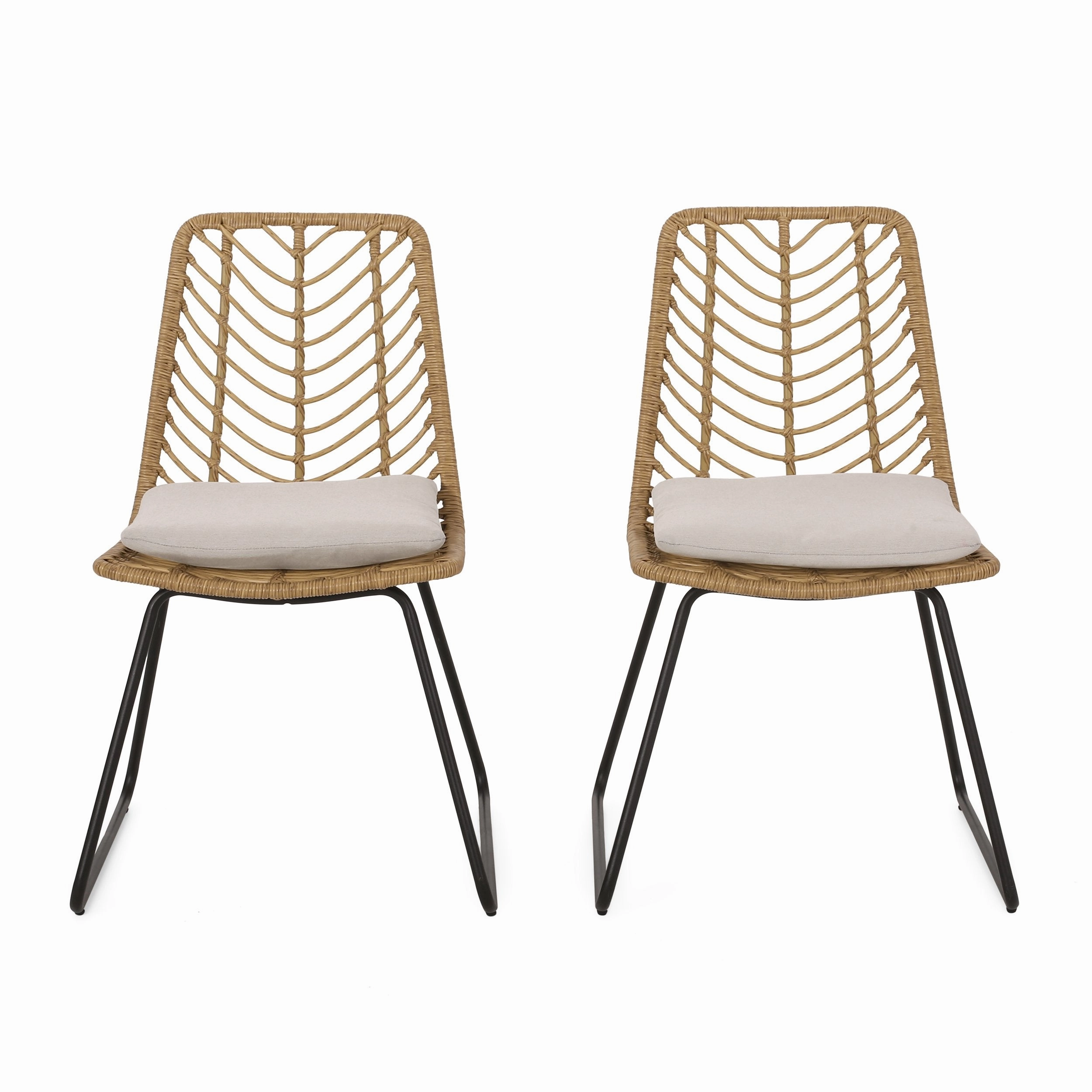 Outdoor Wicker Chairs with Cushion, Set of 2 - NH210413 chandelier, pendant light