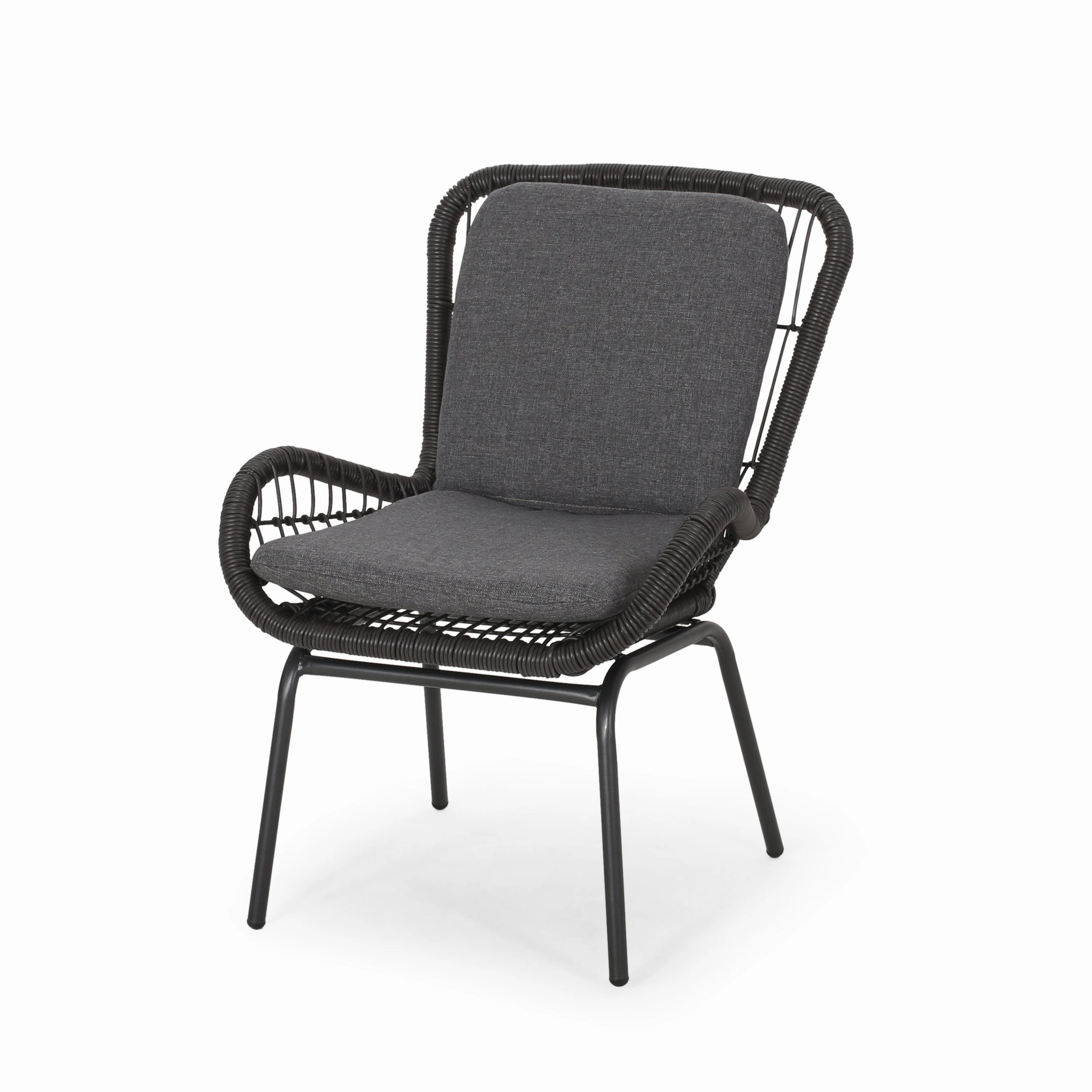 Outdoor Wicker Chat Set with Cushions - NH774013