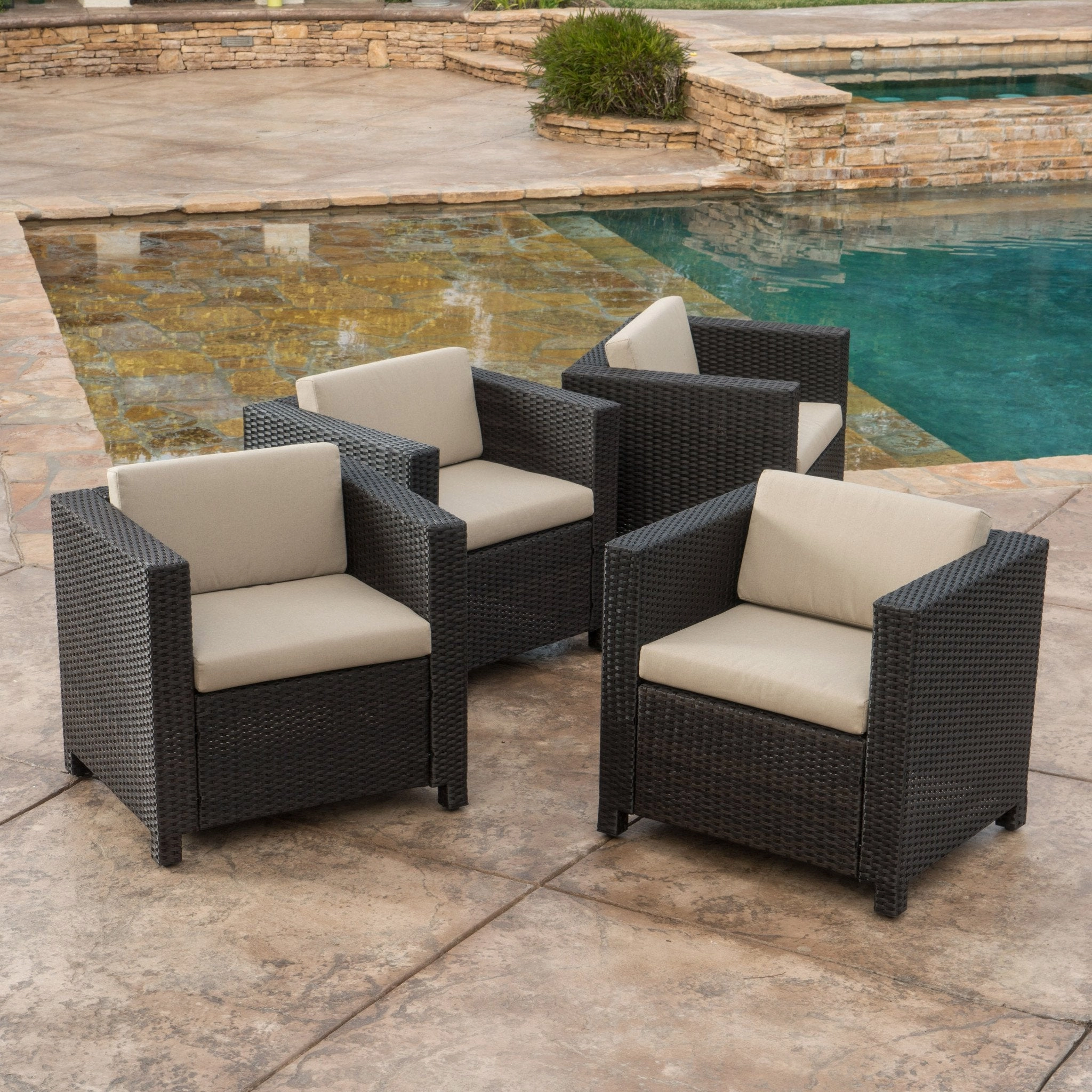 Outdoor Wicker Club Chair (set of 4) - NH060003 chandelier, pendant light