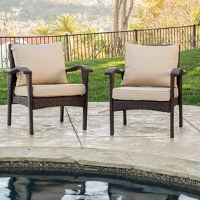 Outdoor Wicker Club Chair with Cushion, Set of 2 - NH327692 chandelier, pendant light