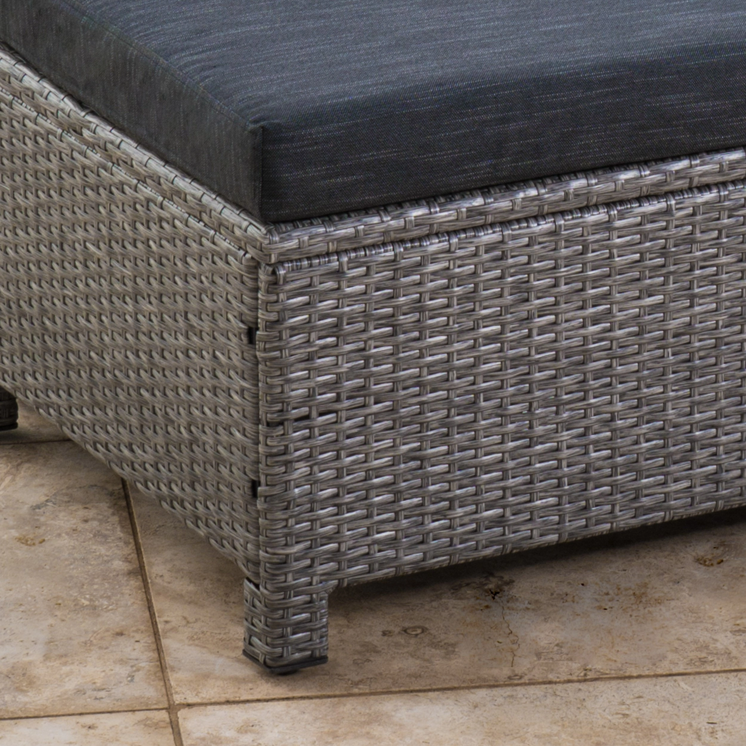 Outdoor Wicker Daybed Set w/ Water Resistant Cushions - NH474003