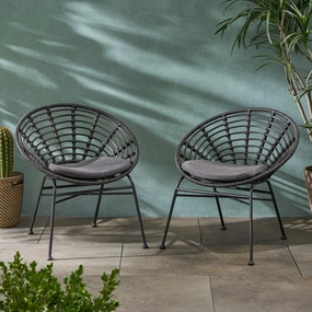 Outdoor Wicker Dining Chair with Cushion (Set of 2) - NH789903 chandelier, pendant light