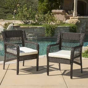 Outdoor Wicker Dining Chair with Cushion (Set of 2) - NH811692 chandelier, pendant light