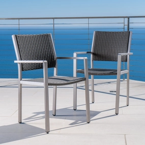 Outdoor Wicker Dining Chairs w/ Aluminum Frame (Set of 2) - NH163003 chandelier, pendant light