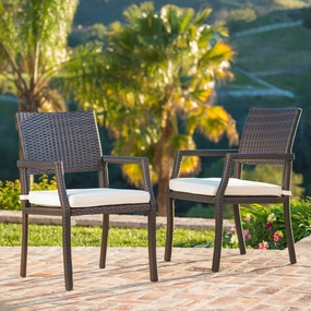 Outdoor Wicker Dining Chairs Water Resistant Cushions (Set of 2) - NH142003 chandelier, pendant light