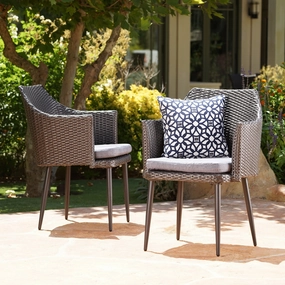 Outdoor Wicker Dining Chairs with Water Resistant Cushion (Set of 2) - NH625103 chandelier, pendant light