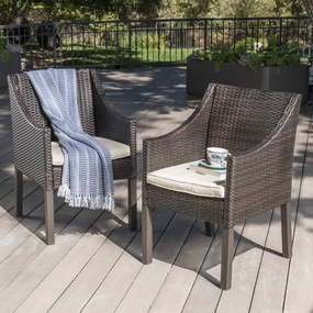 Outdoor Wicker Dining Chairs with Water Resistant Cushions (Set of 2) - NH523203 chandelier, pendant light