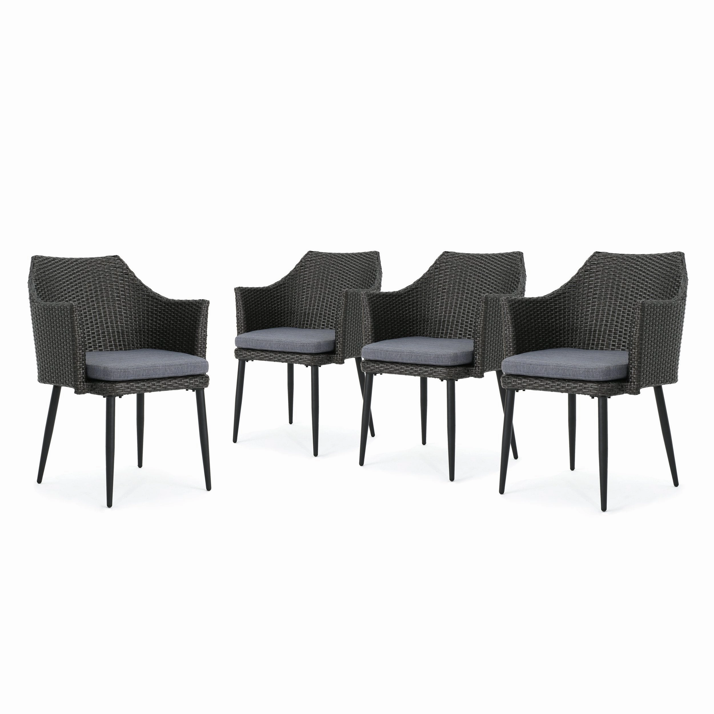Outdoor Wicker Dining Chairs with Water Resistant Cushions (Set of 4) - NH468303 chandelier, pendant light