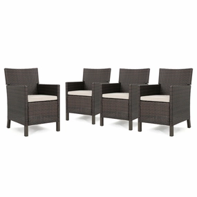 Outdoor Wicker Dining Chairs with Water Resistant Cushions (Set of 4) - NH758303 chandelier, pendant light
